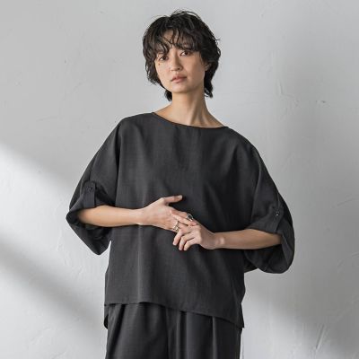 ＜MAYSON GREY（Women）＞【一瞬で楽とキレイを叶える】タンブラーブッチャーロールアップブラウス≪セットアップ対応≫