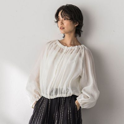 前後2WAYシアーギャザーブラウス | MAYSON GREY (Women)/メイソン 