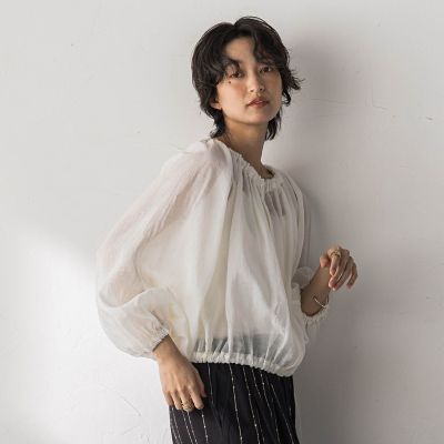 前後2WAYシアーギャザーブラウス | MAYSON GREY (Women)/メイソン