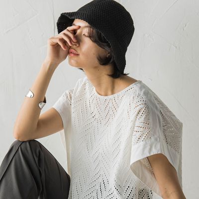 ＜MAYSON GREY（Women）＞透かし柄サーモニットチューリップハット