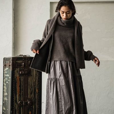 フェザーヤーンWフェイスフーディニットストール≪手洗い可能