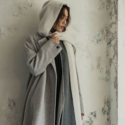 フェザーヤーンWフェイスフーディニットストール≪手洗い可能