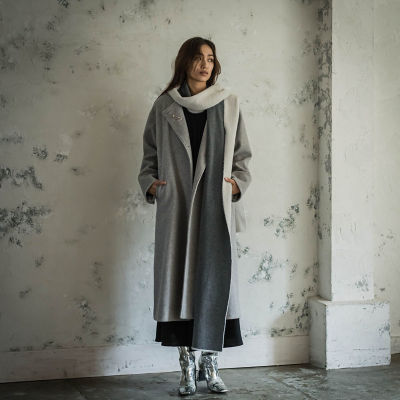 フェザーヤーンWフェイスフーディニットストール≪手洗い可能