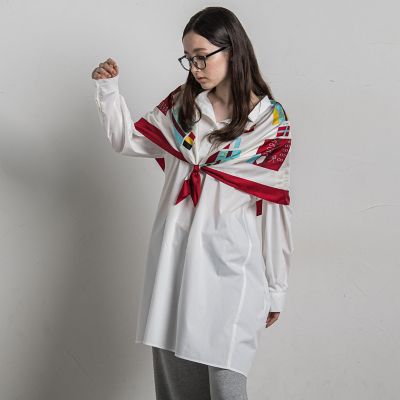 フラッグプリント大判シルクスカーフ | MAYSON GREY（Women）/メイソン