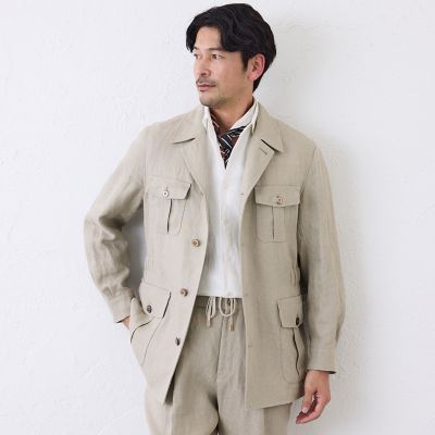 リネンサファリジャケット | S.ESSENTIALS (Men) /エス エッセンシャル