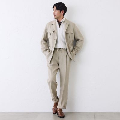 リネンサファリジャケット | S.ESSENTIALS (Men) /エス エッセンシャル