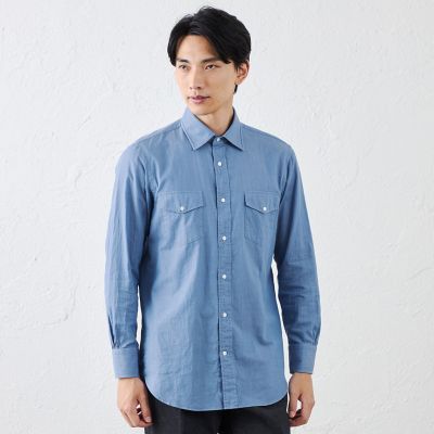 ＜S.ESSENTIALS (Men) ＞２ポケットシャンブレーシャツ