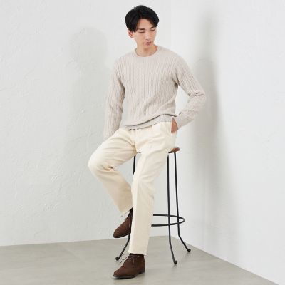 カシミヤクルーネックケーブル | S.ESSENTIALS (Men) /エス