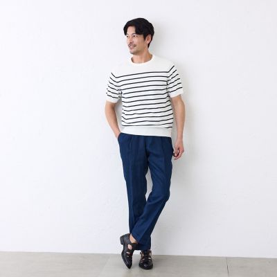 週末限定価格　伊勢丹　ハイネック　ボーダーカシミヤニット ベーシックリブ ボーダー ハイネックニット（1274KI06