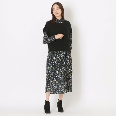 S.ESSENTIALSプリントワンピース　サイズ38 HAIBARA】プリントワンピース | S.ESSENTIALS (Women)/エス