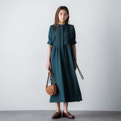 【ｓｏｃｏｌｌａ】ケープレイヤードシャツワンピース≪洗濯機で洗える≫