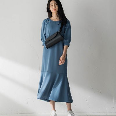 ＜socolla（Women）＞【ＷＥＢ別注】カットジョーゼットマーメイドワンピース≪洗濯機で洗える≫
