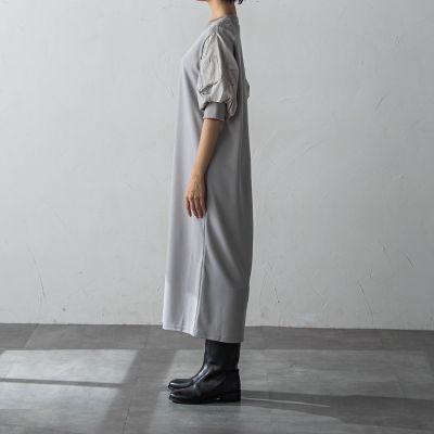 ジャージーアウトジップスリーブワンピース≪洗濯機で洗える≫