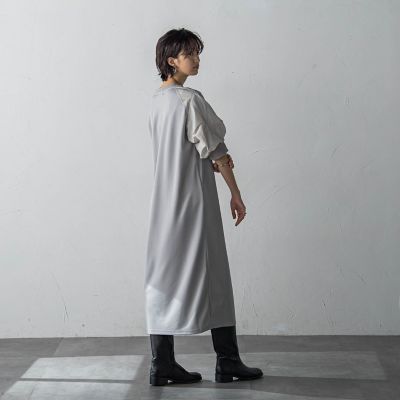 ジャージーアウトジップスリーブワンピース≪洗濯機で洗える≫