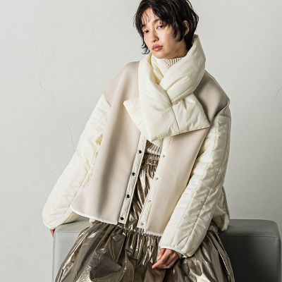 マフラー付ダンボールキルティングジャケット