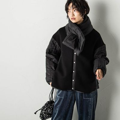 マフラー付ダンボールキルティングジャケット
