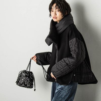 マフラー付ダンボールキルティングジャケット