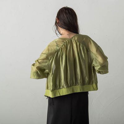 シアーＶネックブルゾン≪洗濯機で洗える≫
