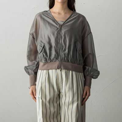 シアーＶネックブルゾン≪洗濯機で洗える≫
