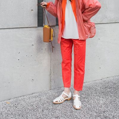 【ｓｏｃｏｌｌａ】カラーテーパードパンツ≪洗濯機で洗える≫