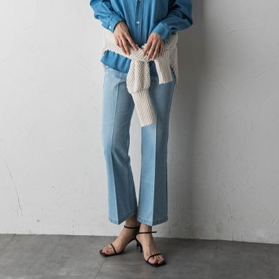 ＜MAYSON GREY（Women）＞【ｓｏｃｏｌｌａ】センタープレスフレアデニムパンツ≪洗濯機で洗える≫