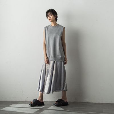 ラメステッチパネルフレアスカート≪手洗い可能≫