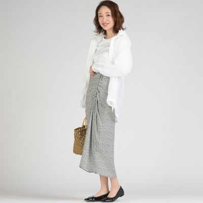 【ｓｏｃｏｌｌａ】小花柄サイドギャザーマーメイドスカート