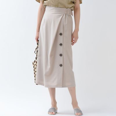 ＜MAYSON GREY（Women）＞【ｓｏｃｏｌｌａ】麻調合繊前ボタンラインスカート