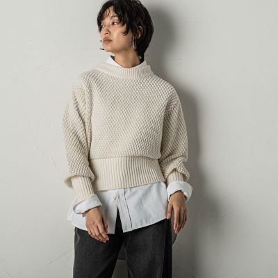 ポップコーンクロップトニットプルオーバー≪手洗い可能≫