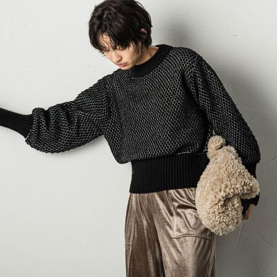 ポップコーンクロップトニットプルオーバー≪手洗い可能≫