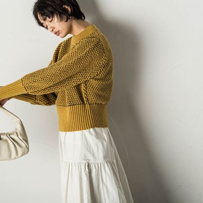 ポップコーンクロップトニットプルオーバー≪手洗い可能≫