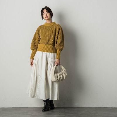 ポップコーンクロップトニットプルオーバー≪手洗い可能≫