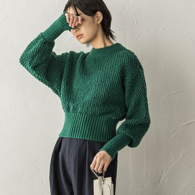 ポップコーンクロップトニットプルオーバー≪手洗い可能≫