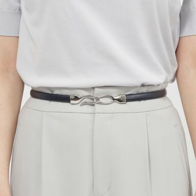 ポールスチュアート 細ベルト ホワイト 金具留め 上品 フレキシブルループベルト | Paul Stuart (Women)/ポール