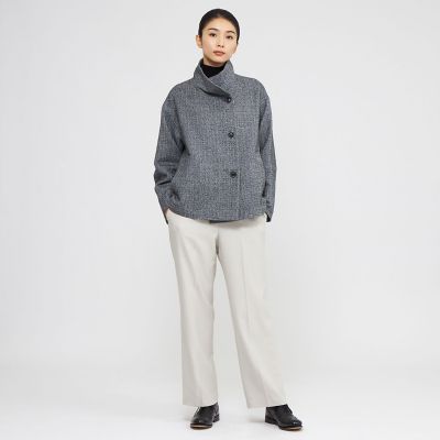 【美品】マテリア　MATERIA MILANO　ツイードコート　ブルーフォックス ライトミックスツイード コート | Paul Stuart (Women)/ポール