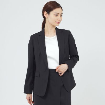 ＜Paul Stuart (Women)＞【ウォッシャブル】ブリーザブルストライプ　ジャケット