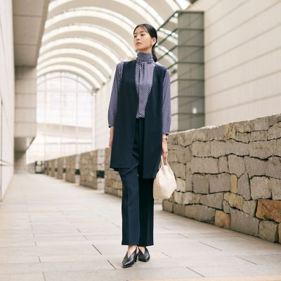 ウォッシャブル】トリアセジョーゼット ジレ | Paul Stuart (Women