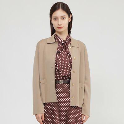 ＜Paul Stuart (Women)＞【Ｎｉｋｋｅｉ　ｍａｇａｚｉｎｅ掲載】【ウォッシャブル】ハイツイストスムース　ジャケット