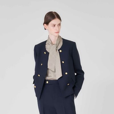 ＜Paul Stuart (Women)＞【Ｎｉｋｋｅｉ　ｍａｇａｚｉｎｅ／ｅｃｌａｔ掲載】【防しわ性】ダブルクロスストレッチ　ジャケット