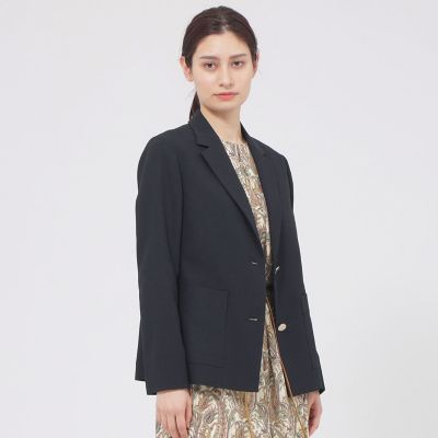 ＜Paul Stuart (Women)＞【Ｎｉｋｋｅｉ　Ｍａｇａｚｉｎｅ掲載】【ウォッシャブル】フロータブルカラミストレッチ　ジャケット