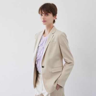 ＜Paul Stuart (Women)＞【Ｎｉｋｋｅｉ　ｍａｇａｚｉｎｅ掲載】ウールシルクヘリンボーン　ジャケット