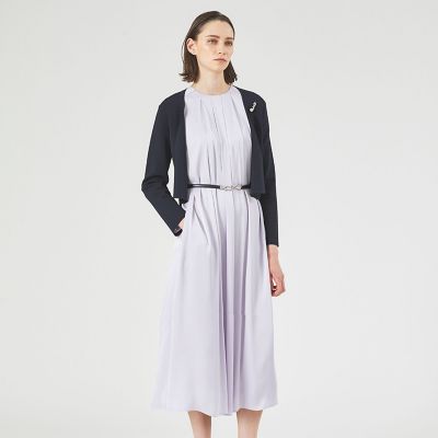 ＜Paul Stuart (Women)＞【ウォッシャブル】バックジョーゼットサテンライト　ワンピース