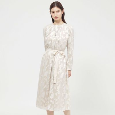 ＜Paul Stuart (Women)＞【ウォッシャブル】フラワーシフォンカットジャカード　ワンピース