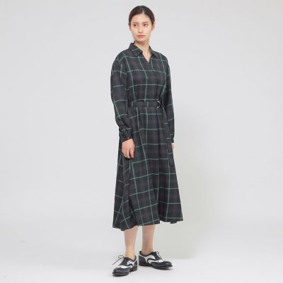 ウォッシャブル】ブロックチェック ワンピース | Paul Stuart (Women