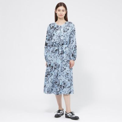ウォッシャブル】ボタニカルブルームプリント ワンピース | Paul