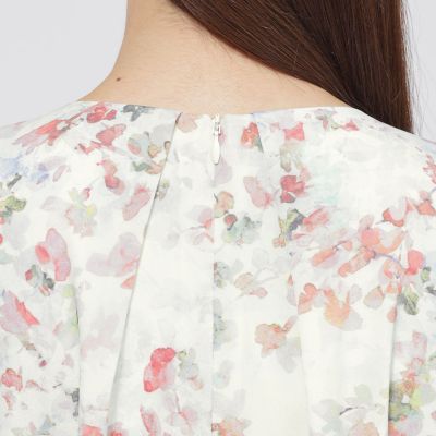 ウォッシャブル】ボタニカルブルームプリント ワンピース | Paul
