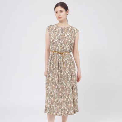 ＜Paul Stuart (Women)＞【Ｎｉｋｋｅｉ　Ｍａｇａｚｉｎｅ掲載】【ウォッシャブル】ペイズリー　ワンピース