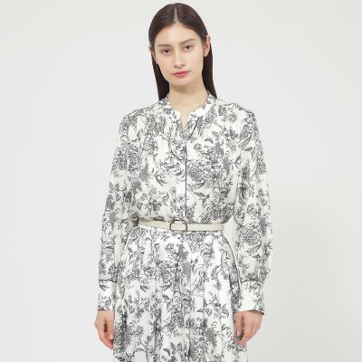 ＜Paul Stuart (Women)＞【Ｐｒｅｃｉｏｕｓ掲載】【ウォッシャブル】ドローイングフラワー　ブラウス