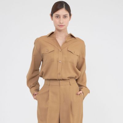 ＜Paul Stuart (Women)＞【ウォッシャブル】ウール混ボイル　ブラウス