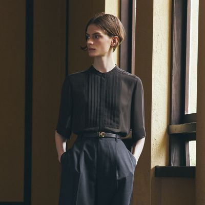 ウォッシャブル】シフォンジョーゼット ブラウス | Paul Stuart (Women